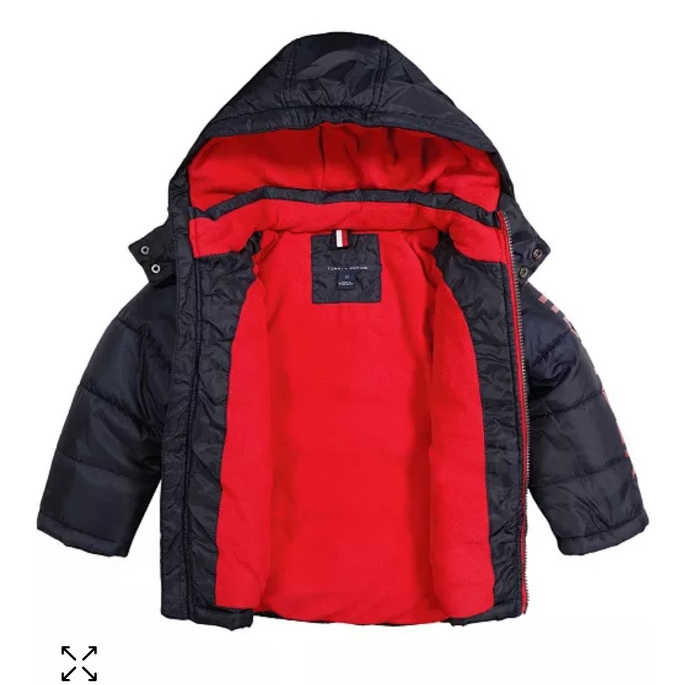 TH Baby Boys Logo Hooded Puffer NEW - Picture 4 of 5